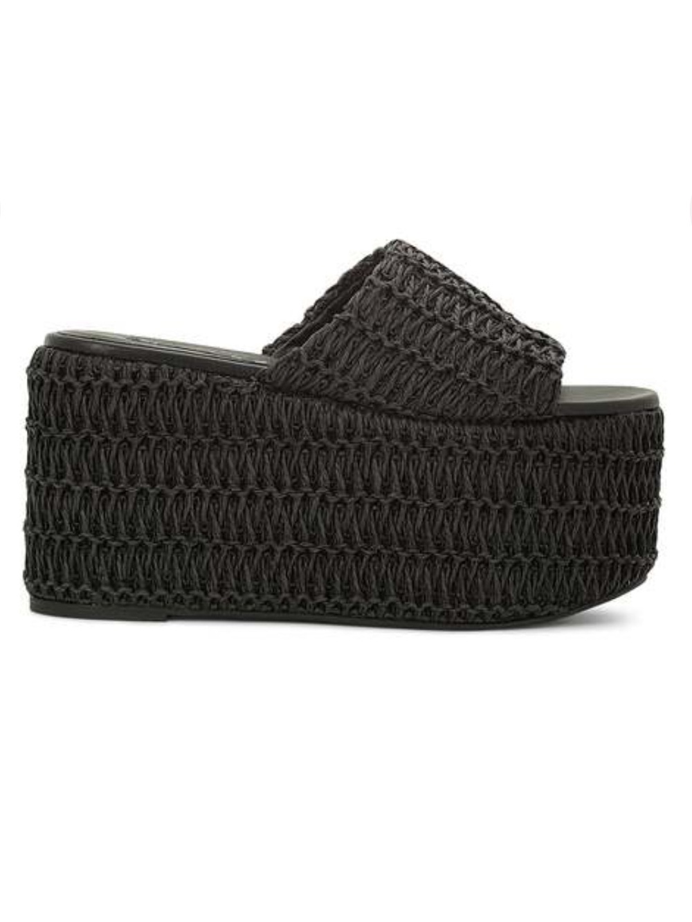 Simon Miller Black Raffia Platform Slide Sandals size 38